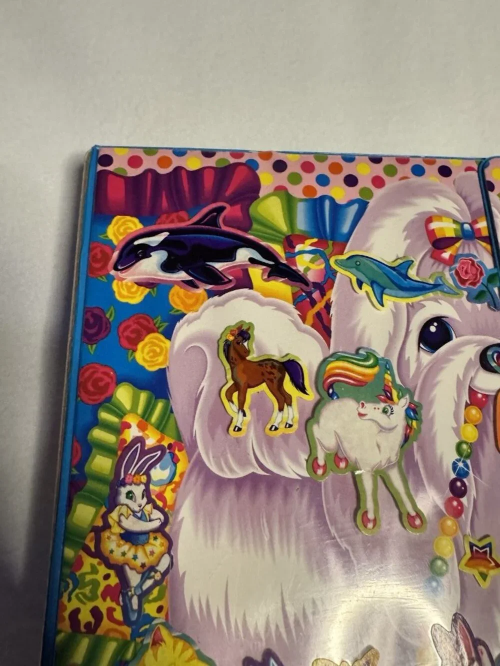 Vintage Lisa Frank Princess Pearl Dog Trapper Keeper Binder Folders Stickers Lot